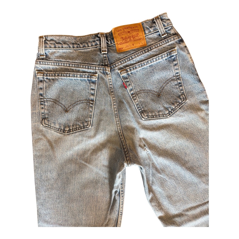 Vintage 90's Sz 11 L Levis 512 Slim Fit Tapered Leg Jeans Light Wash High Rise